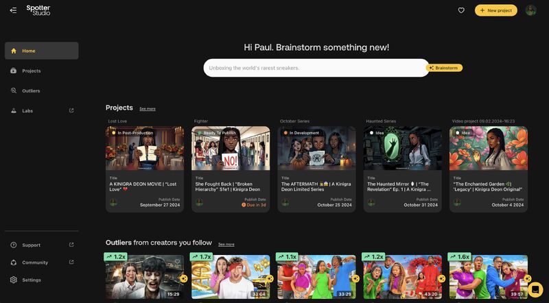 Spotter Studio — AI-powered creative platform for YouTube creators